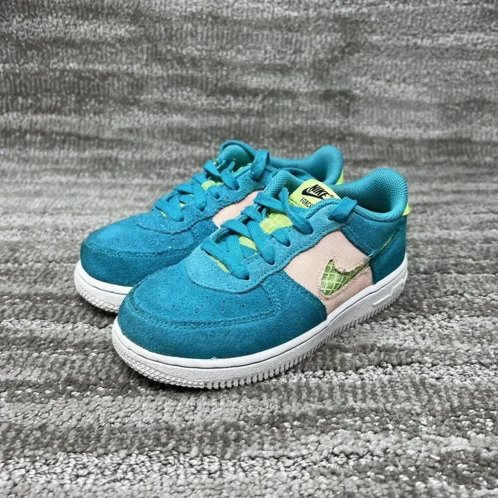 Nike Air Force 1 LV8 TD oracle blue ghost green Size 10C sneaker CJ4112 300